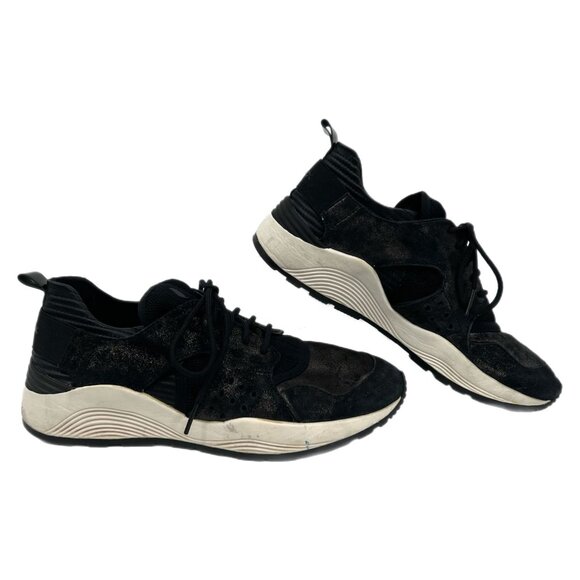 Geox Shoes - Geox Black Metallic Lace-Up Sneakers | Size 8